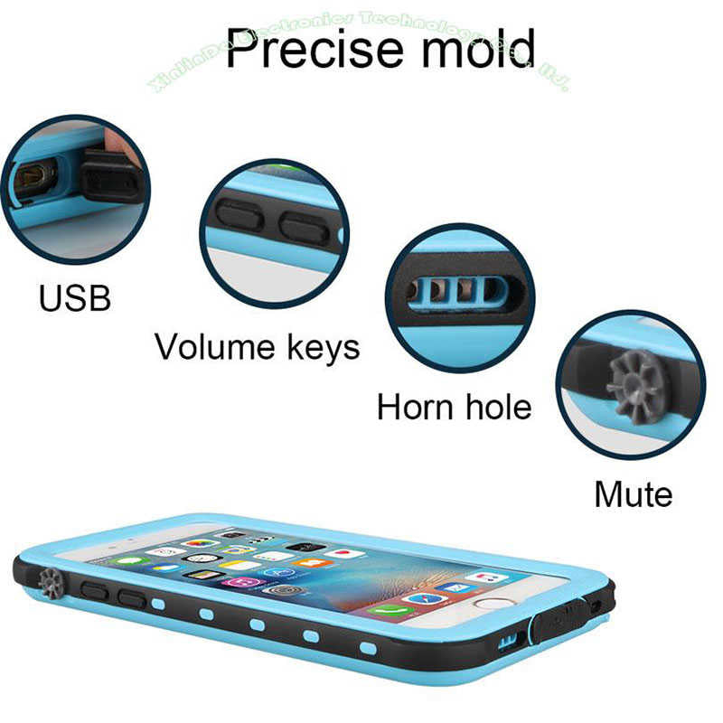 Apple iPhone 8 Plus Kılıf 1-1 Su Geçirmez Kılıf Siyah