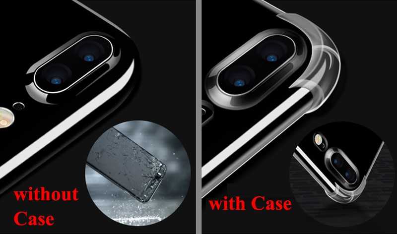 Apple iPhone 8 Plus Kılıf Zore Nitro Anti Shock Silikon Renksiz