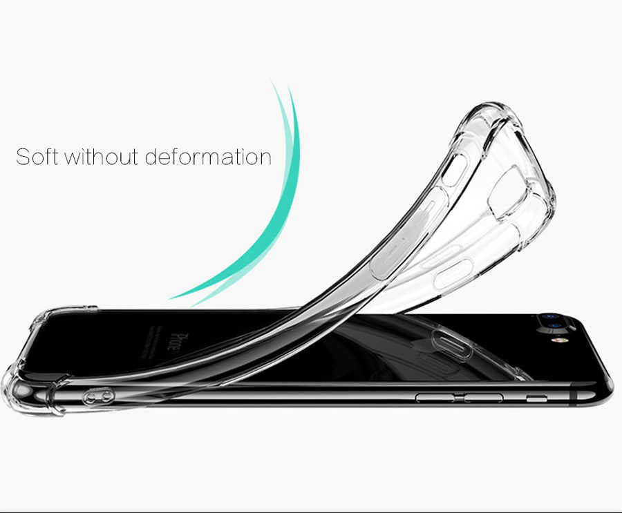 Apple iPhone 8 Plus Kılıf Zore Nitro Anti Shock Silikon Renksiz