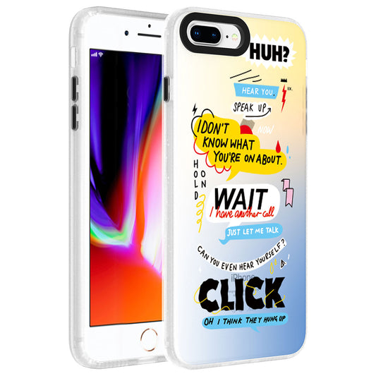 Apple iPhone 8 Plus Kılıf Desenli Zore Dragon Sert Kapak Kelimeler