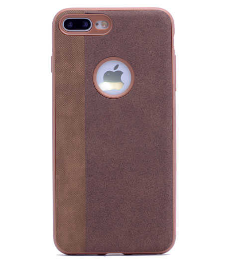 Apple iPhone 8 Plus Kılıf Zore City Silikon Kahverengi