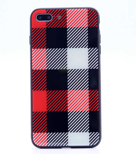 Apple iPhone 8 Plus Kılıf Zore Ebruli Cam Kapak NO3