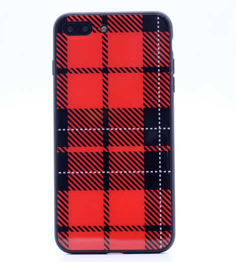 Apple iPhone 8 Plus Kılıf Zore Ebruli Cam Kapak NO4