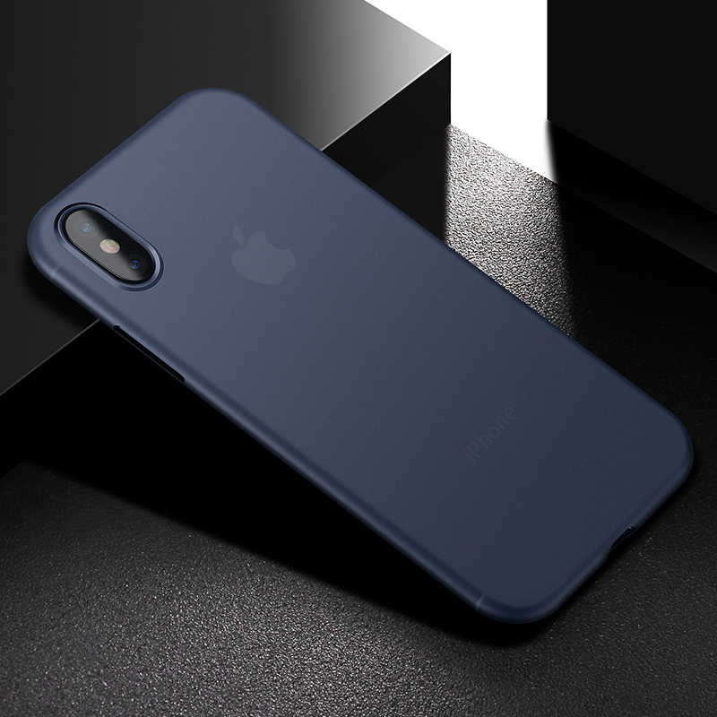 Apple iPhone X Kılıf Zore 1.Kalite PP Silikon Lacivert