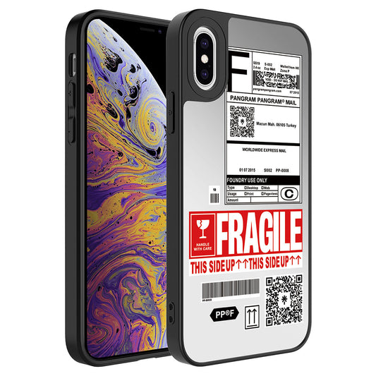 Apple iPhone X Kılıf Aynalı Desenli Kamera Korumalı Parlak Zore Mirror Kapak Fragile