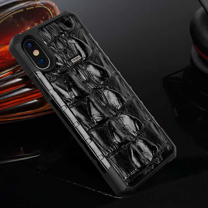 Apple iPhone X Kılıf Zore Crocow Kapak Kahverengi