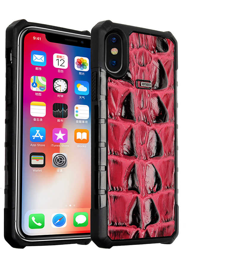 Apple iPhone X Kılıf Zore Crocow Kapak Kahverengi