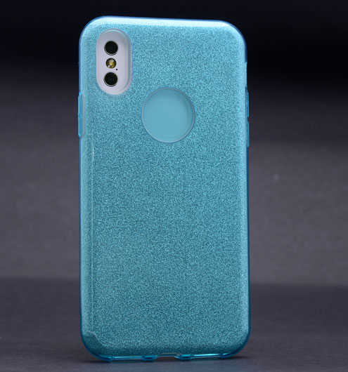 Apple iPhone X Kılıf Zore Shining Silikon Rose Gold