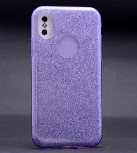 Apple iPhone X Kılıf Zore Shining Silikon Mor