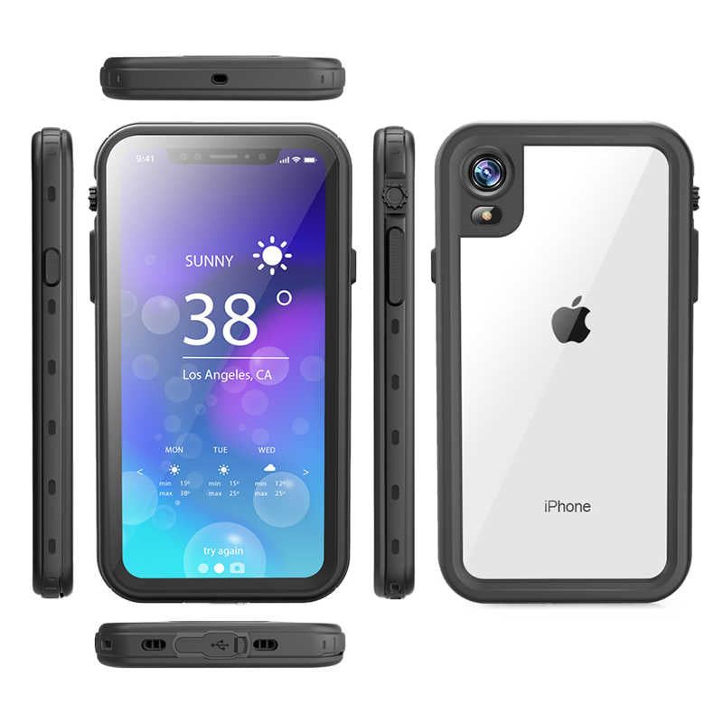 Apple iPhone XR 6.1 Kılıf Zore 1-1 Su Geçirmez Kılıf Siyah