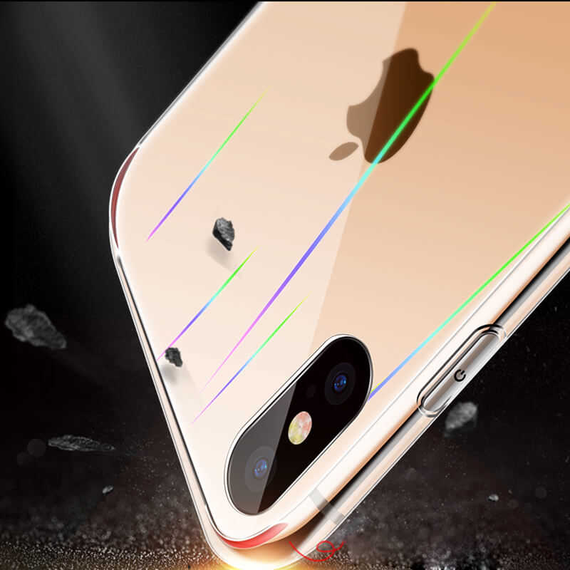 Apple iPhone XR 6.1 Kılıf Zore Rainbow Kapak Renksiz