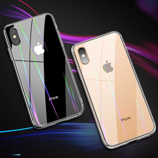 Apple iPhone XS 5.8 Kılıf Zore Rainbow Kapak Renksiz