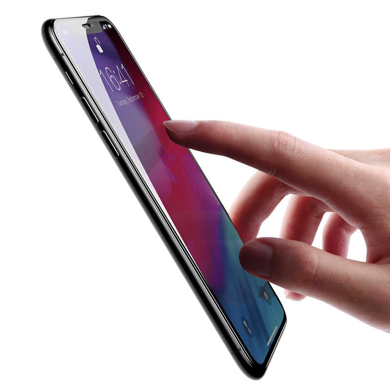 Apple iPhone XS Max 6.5 Zore Kenarları Kırılmaya Dayanıklı Cam Ekran Koruyucu Siyah