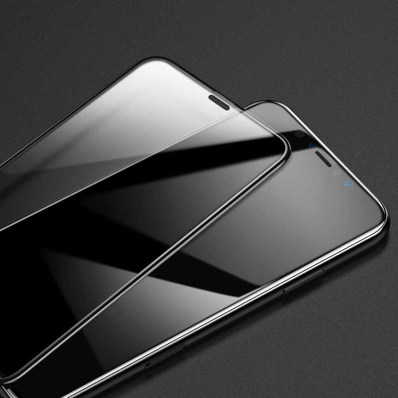Apple iPhone XS Max 6.5 Zore Kenarları Kırılmaya Dayanıklı Cam Ekran Koruyucu Siyah