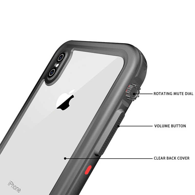 Apple iPhone XS Max 6.5 Kılıf Zore 1-1 Su Geçirmez Kılıf Siyah