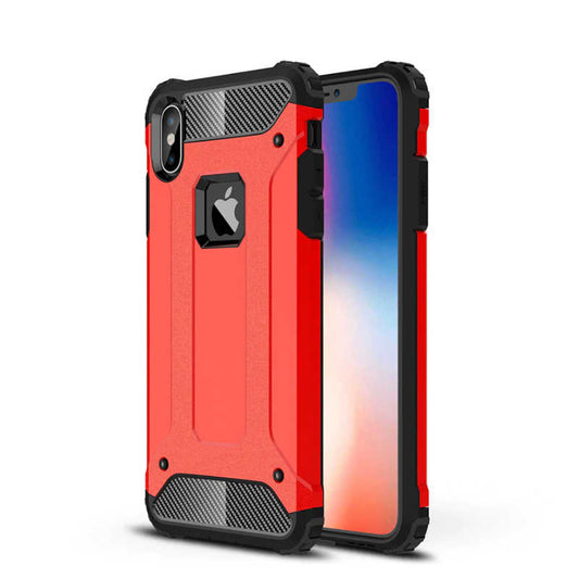 Apple iPhone XS Max 6.5 Kılıf Zore Crash Silikon Kapak Kırmızı