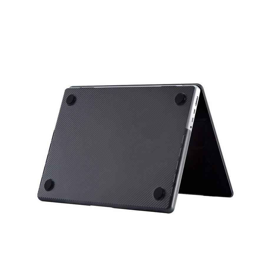 Apple Macbook Pro 16.2 2023 A2780 Zore MSoft Carbon Fiber Tasarımlı Kapak Siyah