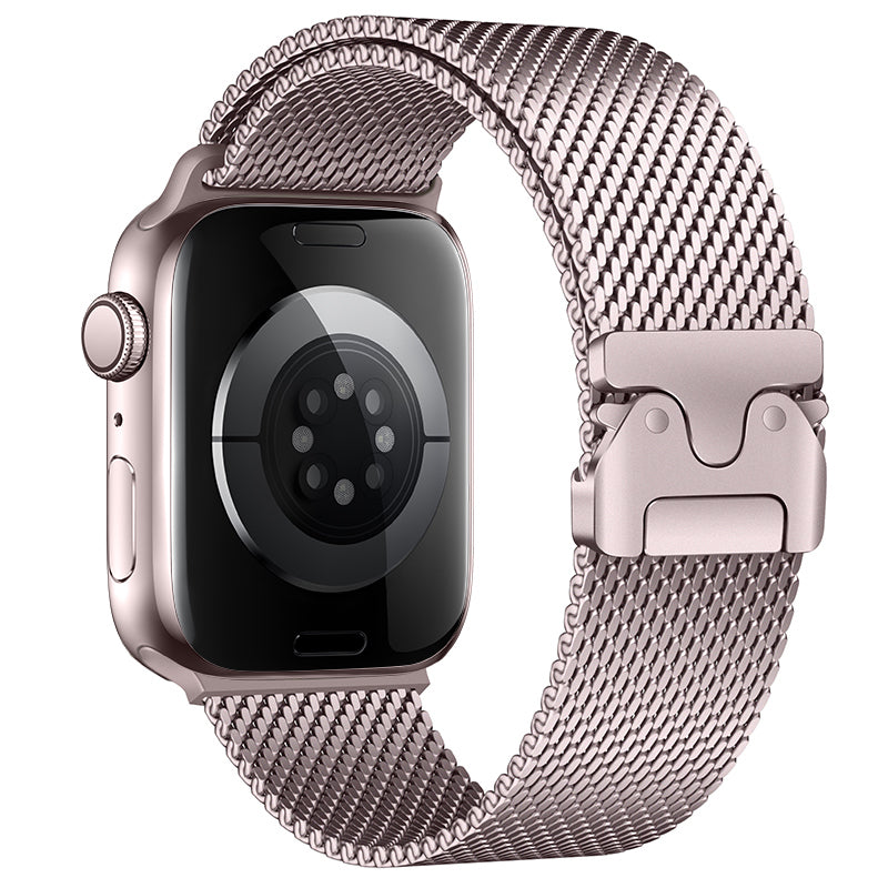 Apple Watch 10 42mm Zore KRD-121 Metal Hasır Kordon Gümüş