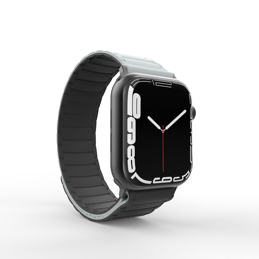 Apple Watch 10 42mm Zore KRD-122 Silikon Kordon Strap Kayış Siyah-Gri