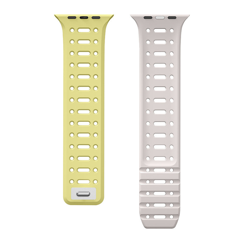 Apple Watch 10 42mm Zore KRD-124 Silikon Kordon Strap Kayış Sarı