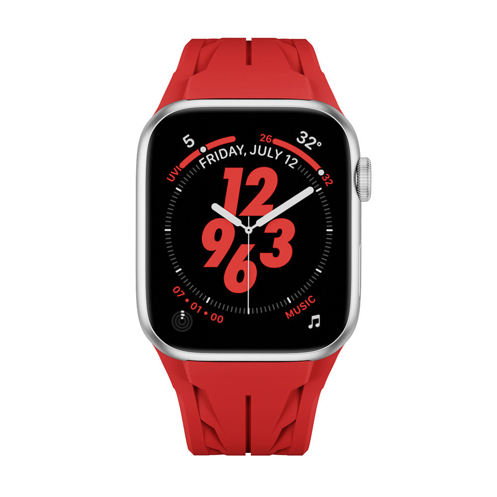 Apple Watch 10 46mm KRD-127 Metal Tokalı Silikon Kordon Turuncu
