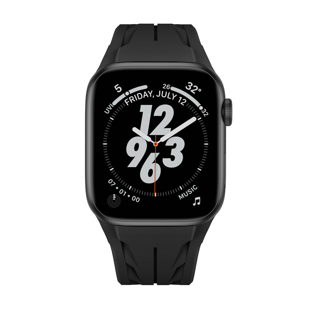 Apple Watch 10 46mm KRD-127 Metal Tokalı Silikon Kordon Beyaz