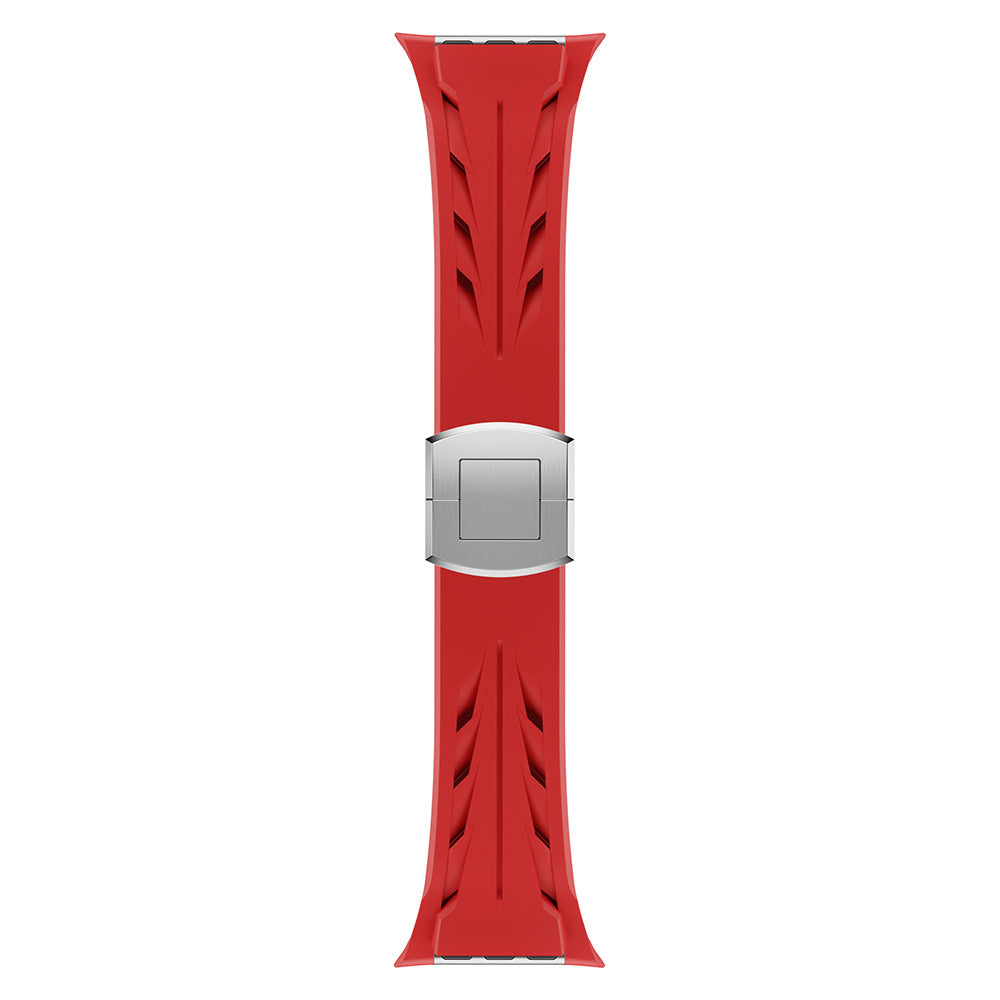 Apple Watch 10 46mm KRD-127 Metal Tokalı Silikon Kordon Turuncu