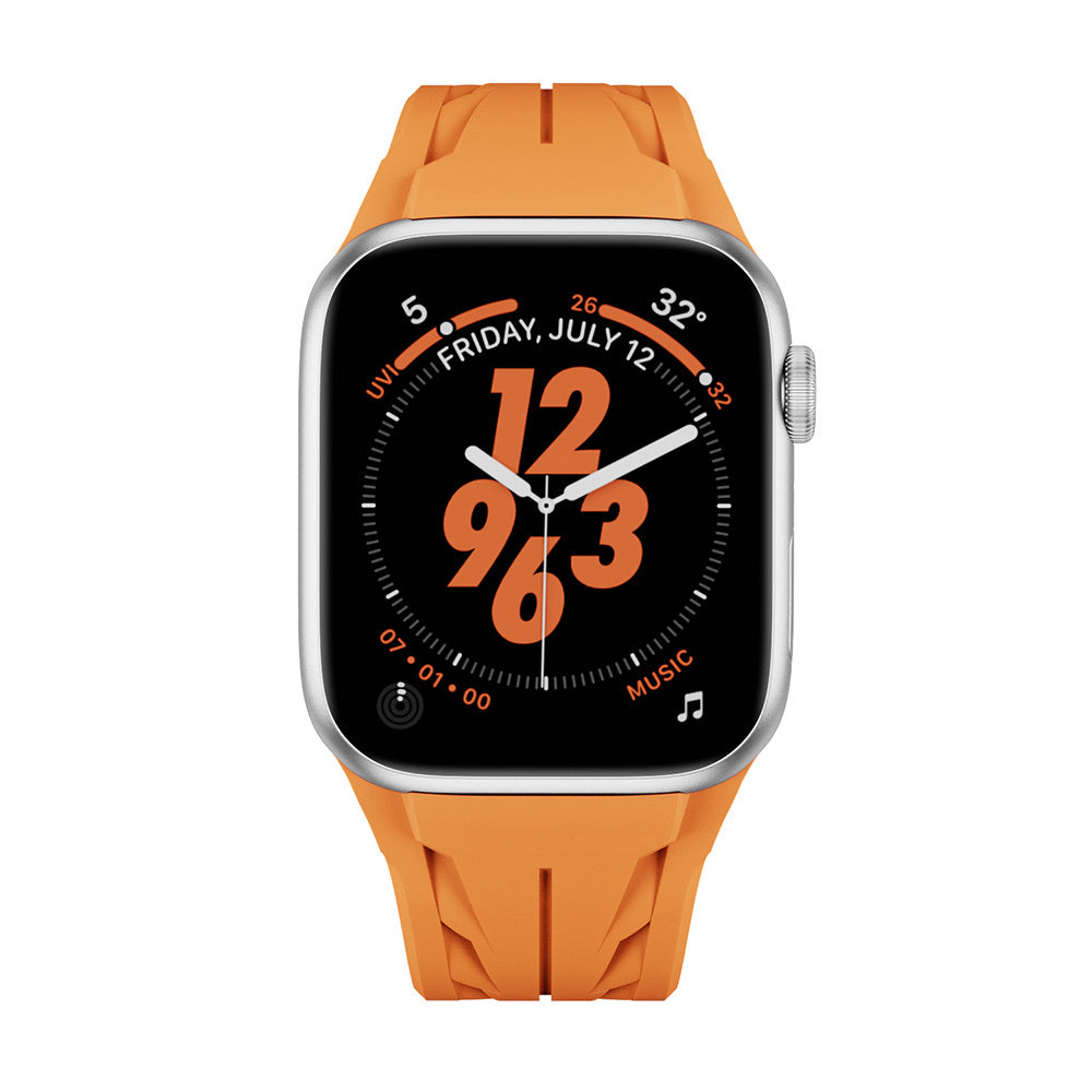 Apple Watch 10 46mm KRD-127 Metal Tokalı Silikon Kordon Siyah