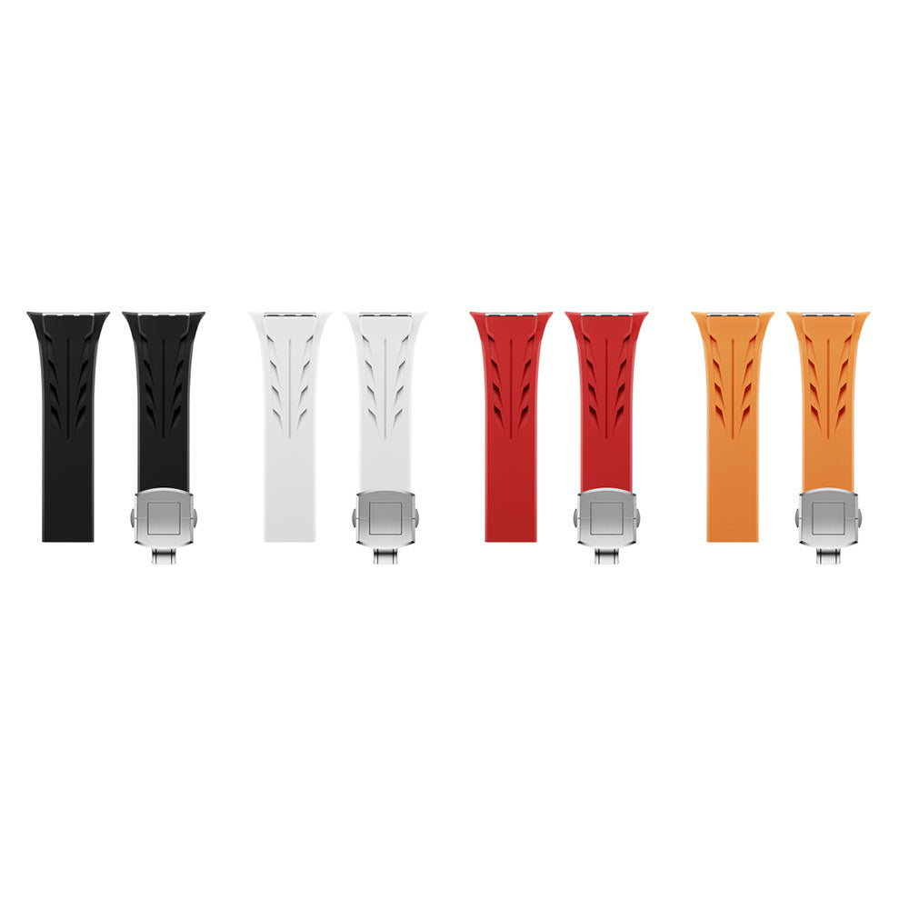 Apple Watch 10 46mm KRD-127 Metal Tokalı Silikon Kordon Turuncu