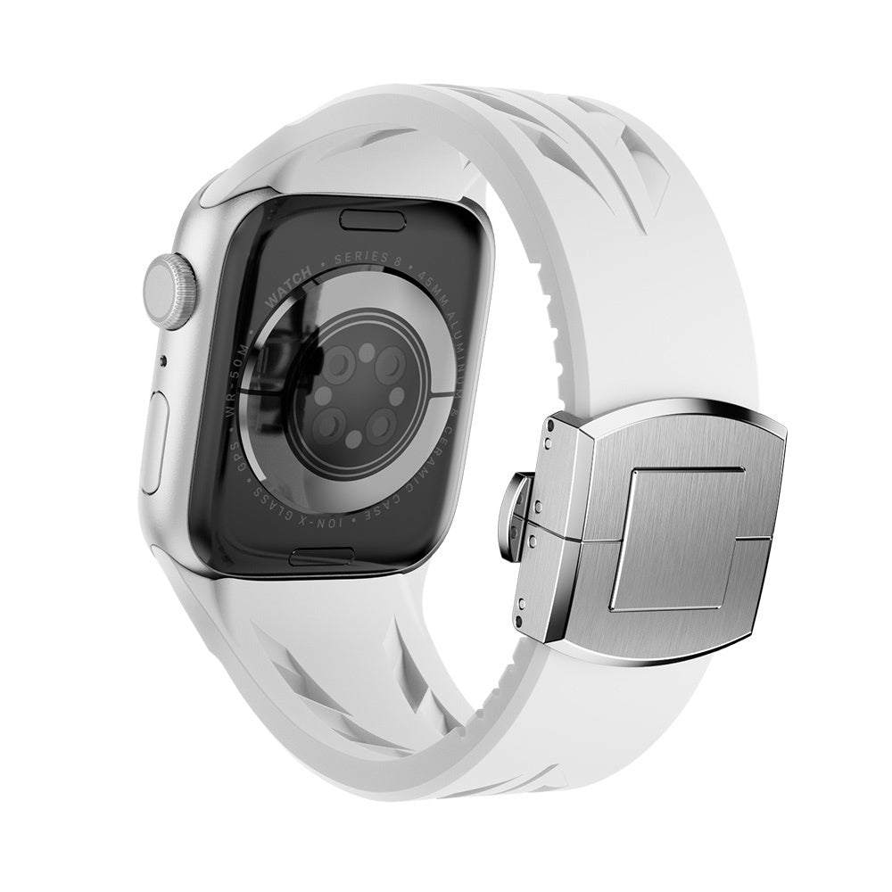 Apple Watch 10 46mm KRD-127 Metal Tokalı Silikon Kordon Turuncu