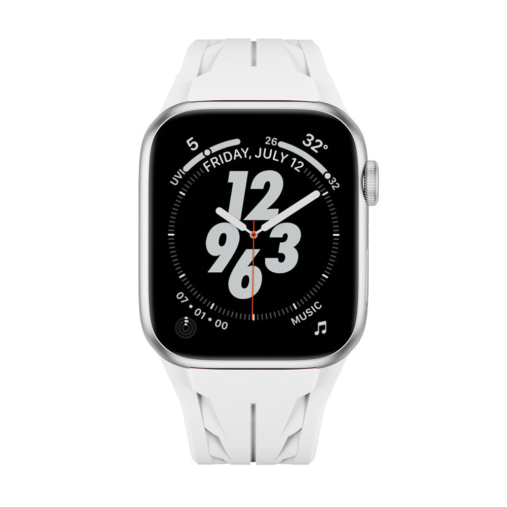 Apple Watch 10 46mm KRD-127 Metal Tokalı Silikon Kordon Siyah