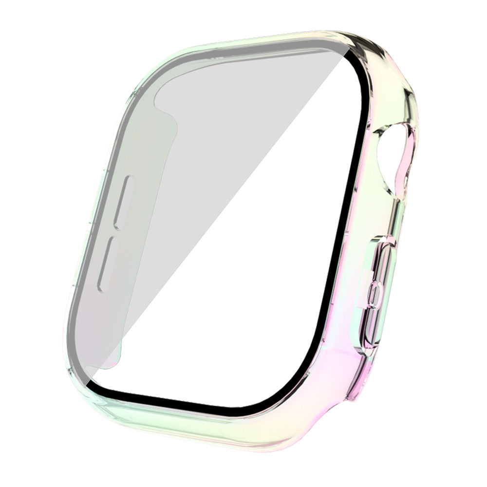 Apple Watch 10 46mm Sert PC Kasa Electroplatink Çerçeveli Ekran Koruyucu Zore Watch Gard 36 Gümüş