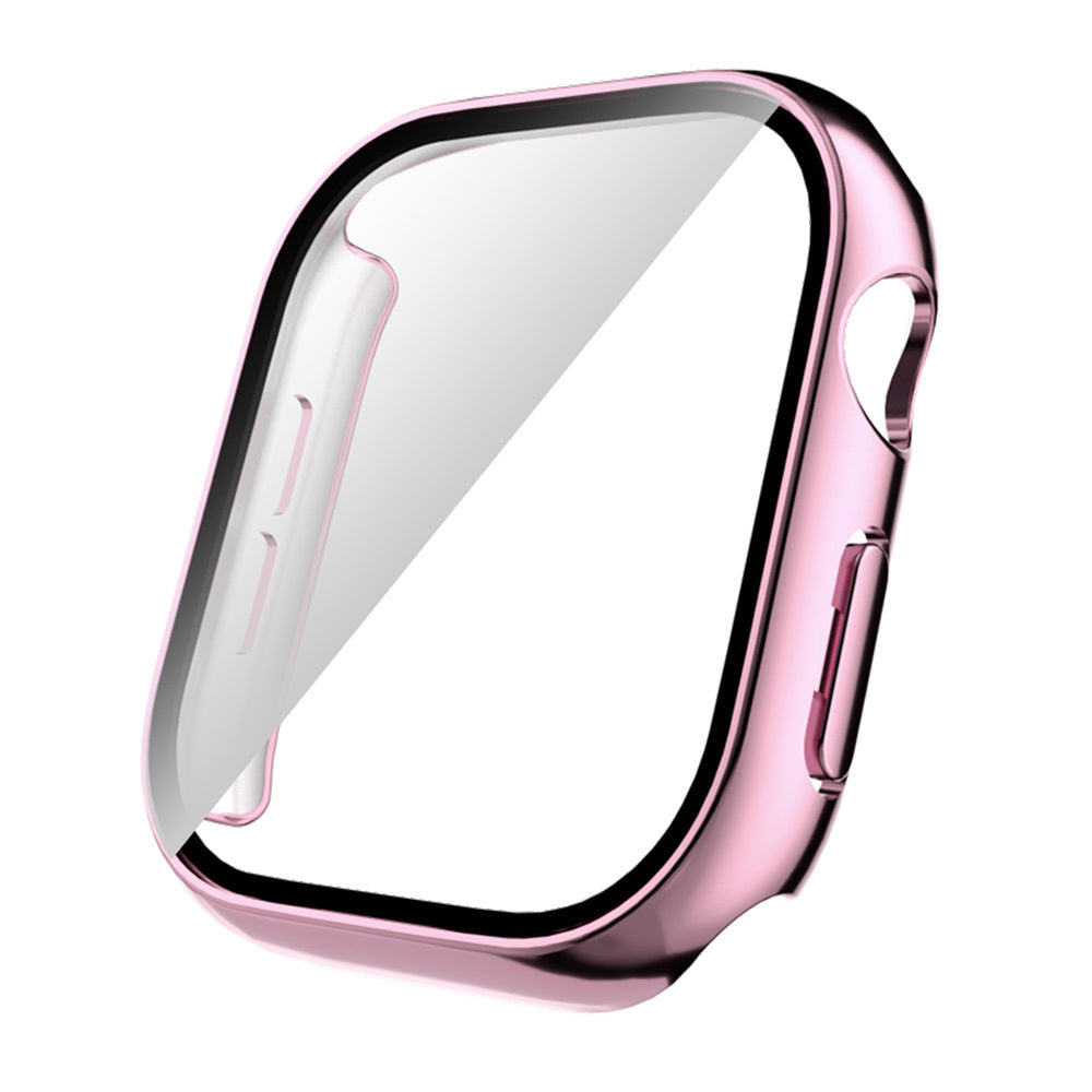 Apple Watch 10 46mm Sert PC Kasa Electroplatink Çerçeveli Ekran Koruyucu Zore Watch Gard 36 Siyah
