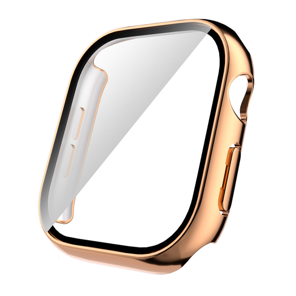 Apple Watch 10 46mm Sert PC Kasa Electroplatink Çerçeveli Ekran Koruyucu Zore Watch Gard 36 Siyah