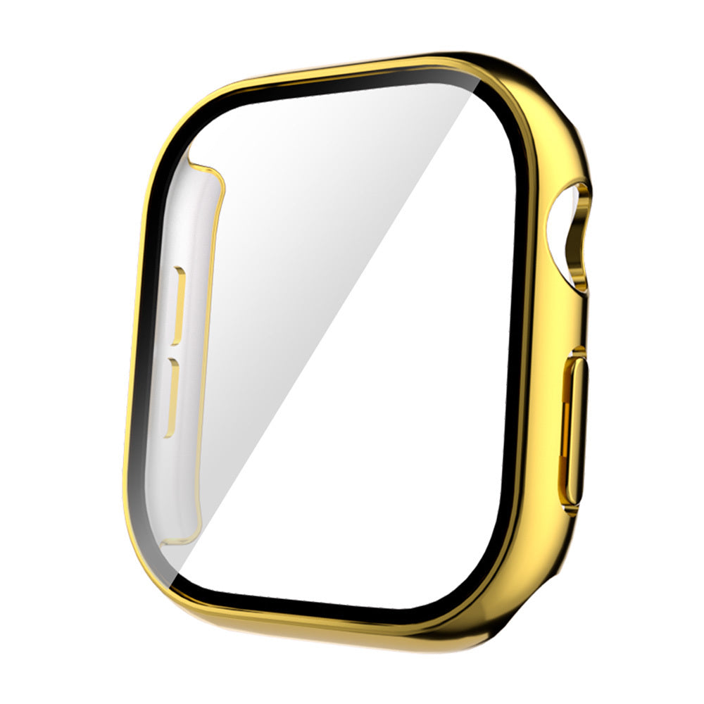 Apple Watch 10 46mm Sert PC Kasa Electroplatink Çerçeveli Ekran Koruyucu Zore Watch Gard 36 Gümüş