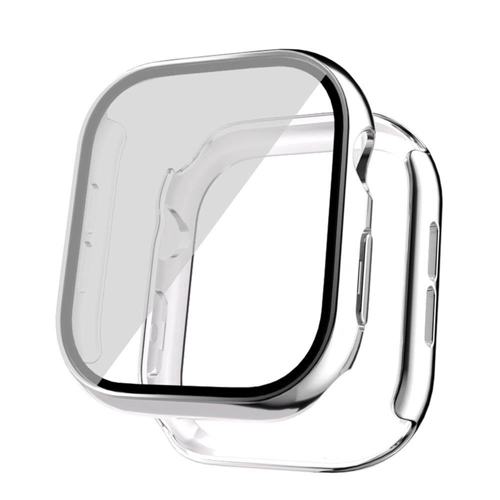 Apple Watch 10 46mm Sert PC Kasa Electroplatink Çerçeveli Ekran Koruyucu Zore Watch Gard 36 Siyah