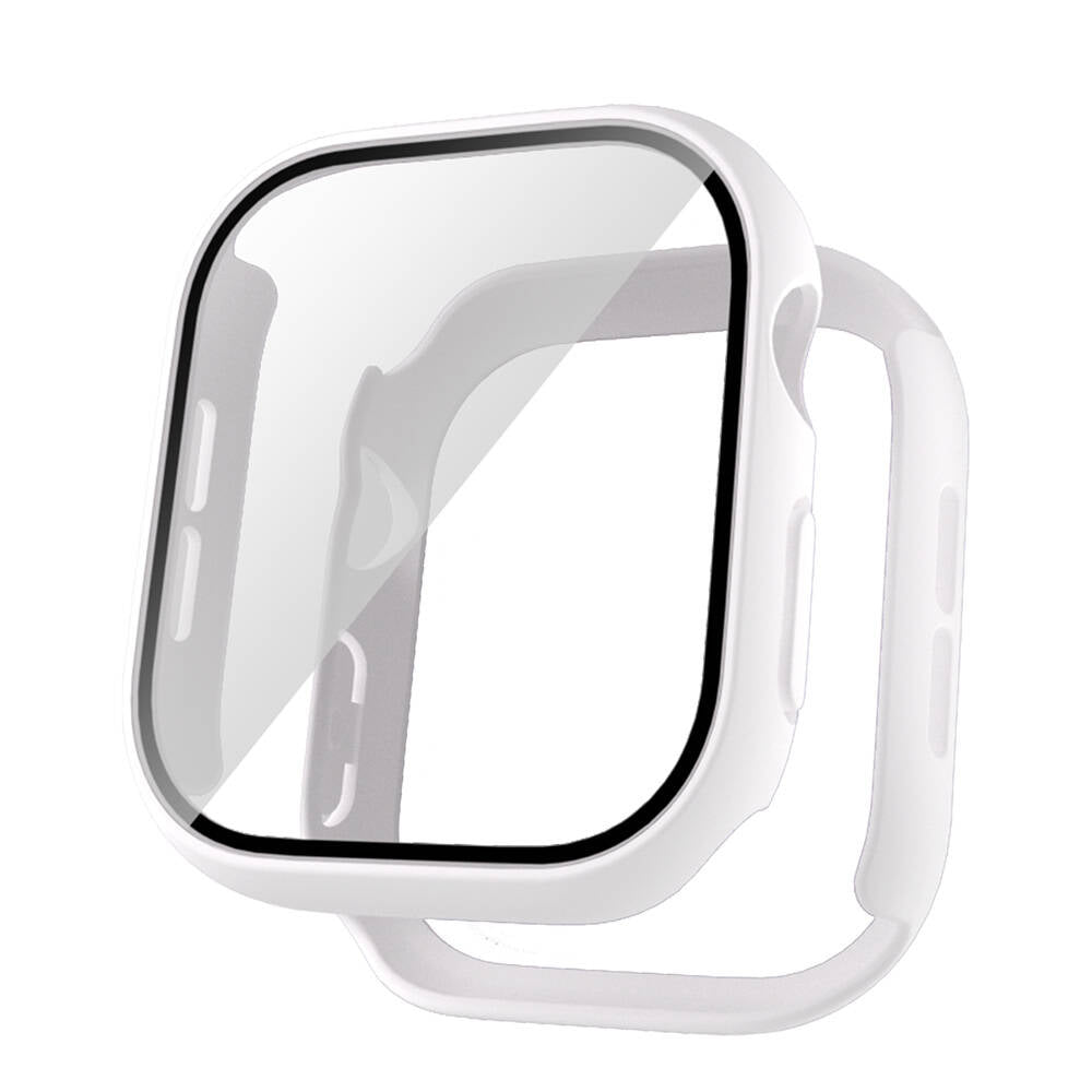 Apple Watch 10 46mm Sert PC Kasa ve Ekran Koruyucu Zore Watch Gard 35 Gümüş