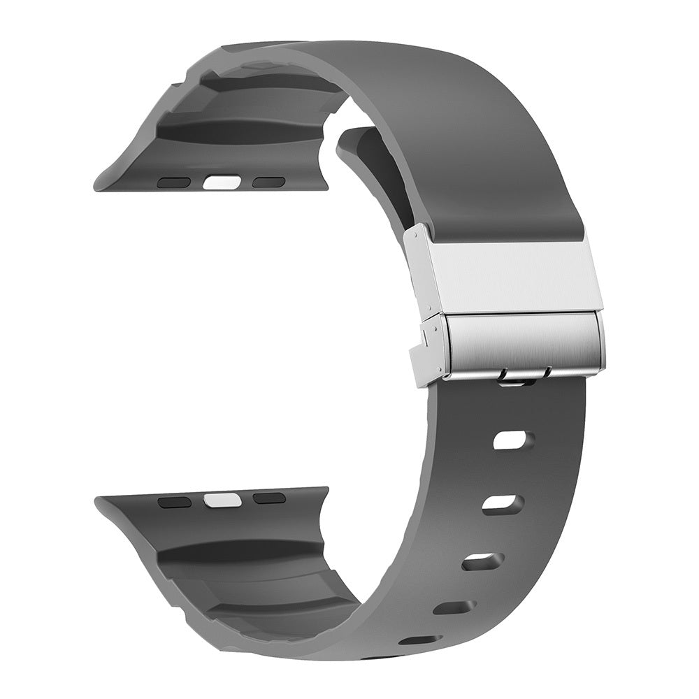 Apple Watch 10 46mm Zore KRD-145 Metal Tokalı Silikon Kordon Mavi