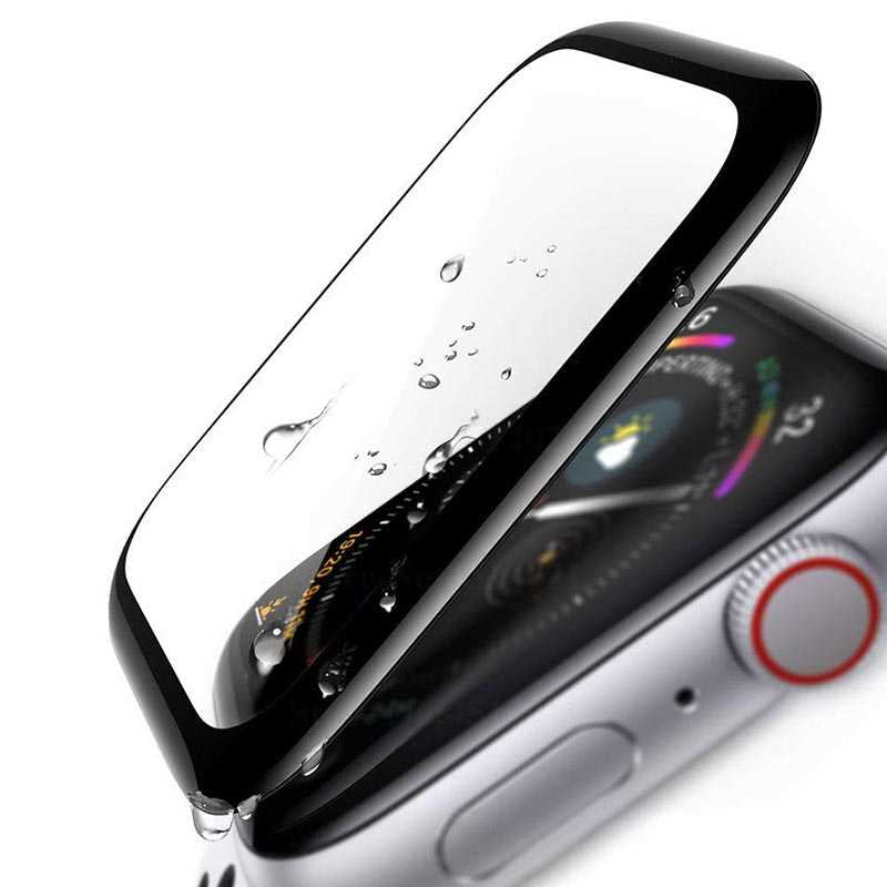 Apple Watch 40mm Zore Full Yapışkanlı Cam Ekran Koruyucu Siyah