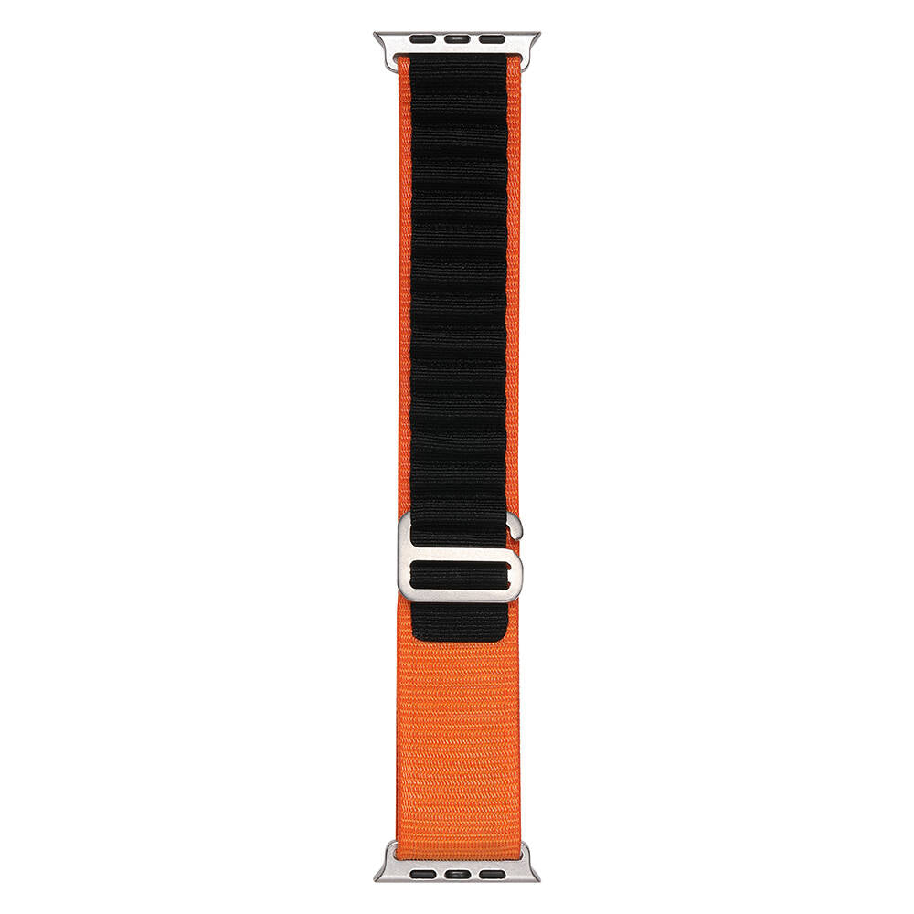 Apple Watch 40mm Zore Band-74 Hasır Kordon Siyah-Turuncu