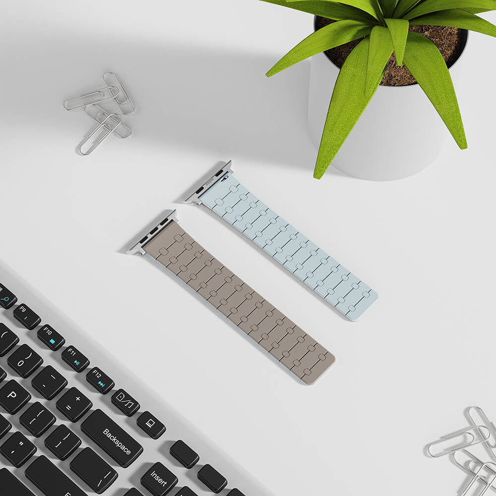 Apple Watch 40mm Zore KRD-111 Çizgili Desenli Silikon Kordon Turuncu