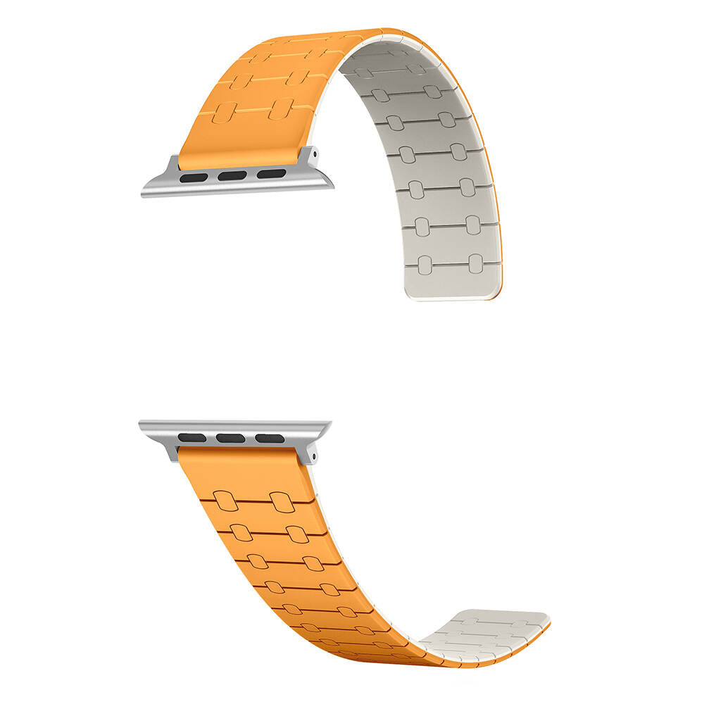 Apple Watch 40mm Zore KRD-111 Çizgili Desenli Silikon Kordon Turuncu