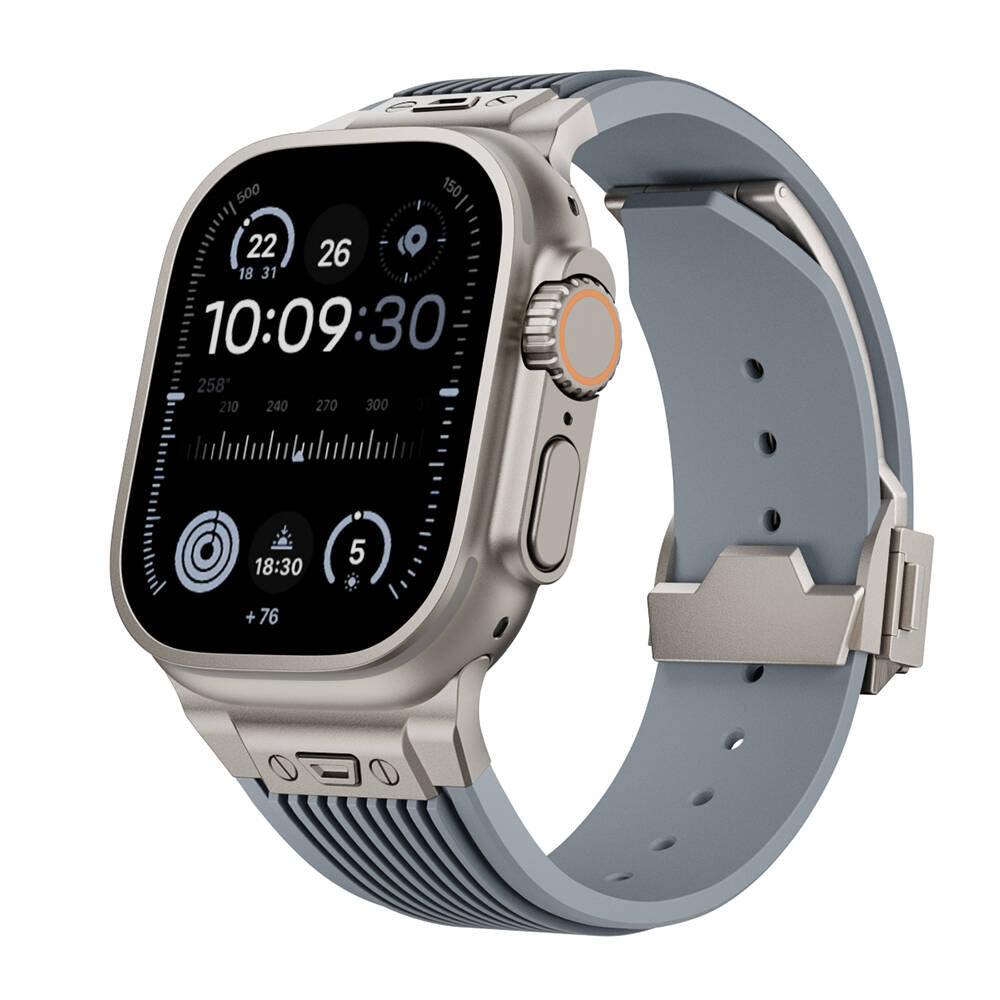 Apple Watch 42mm Zore KRD-113 Spor Görünümlü Silikon Kordon Starlight