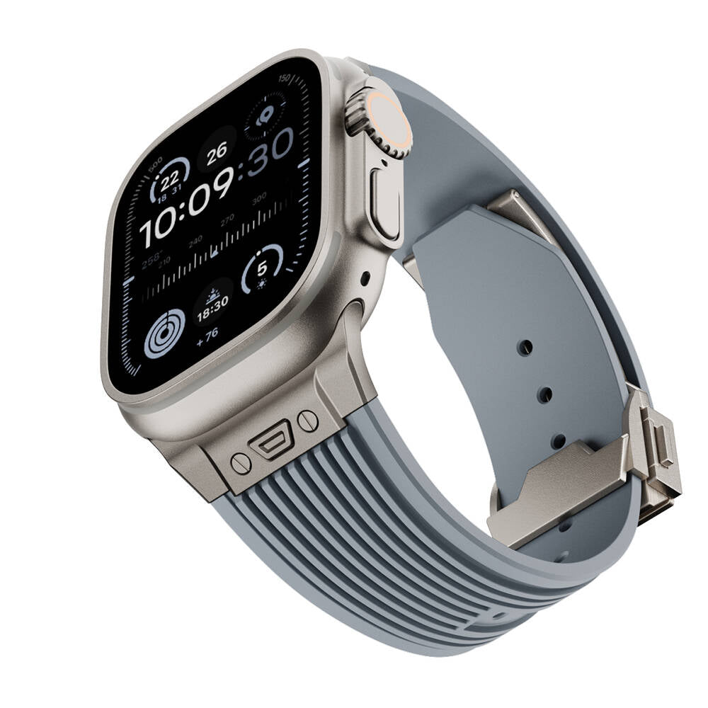 Apple Watch 42mm Zore KRD-113 Spor Görünümlü Silikon Kordon Siyah