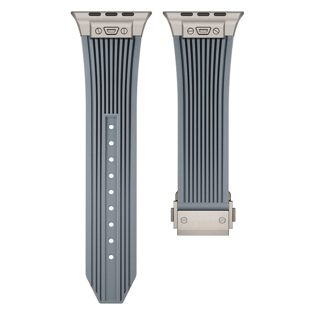 Apple Watch 42mm Zore KRD-113 Spor Görünümlü Silikon Kordon Starlight