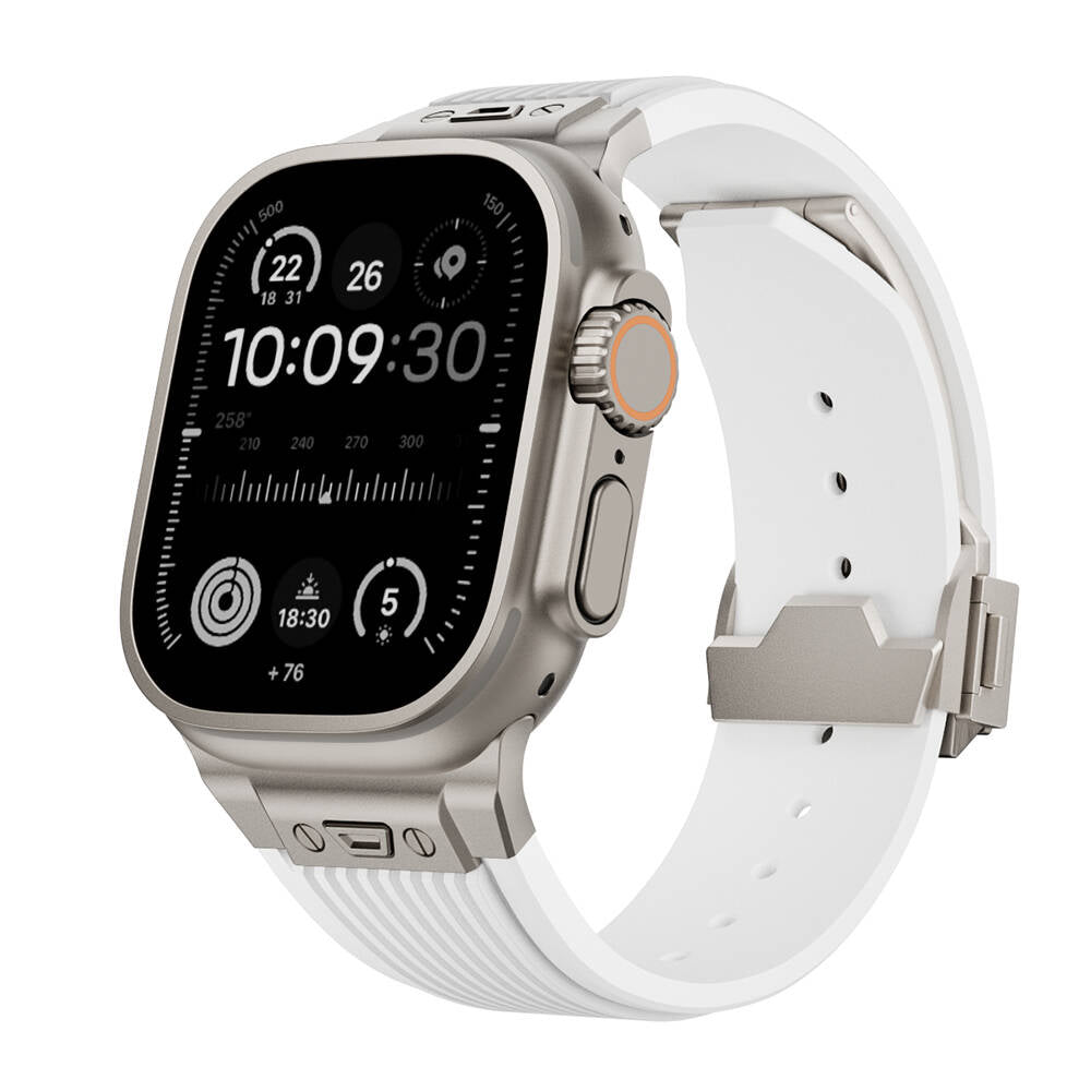 Apple Watch 42mm Zore KRD-113 Spor Görünümlü Silikon Kordon Turuncu