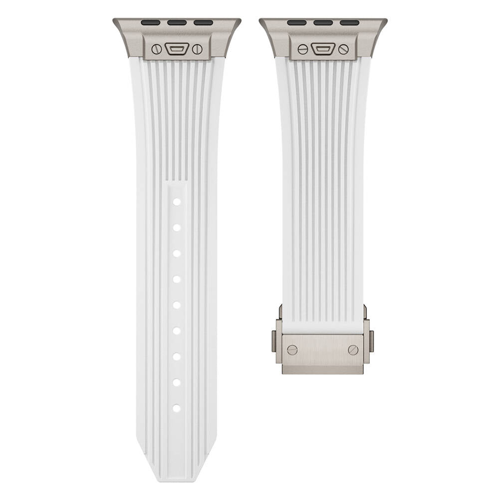 Apple Watch 42mm Zore KRD-113 Spor Görünümlü Silikon Kordon Starlight