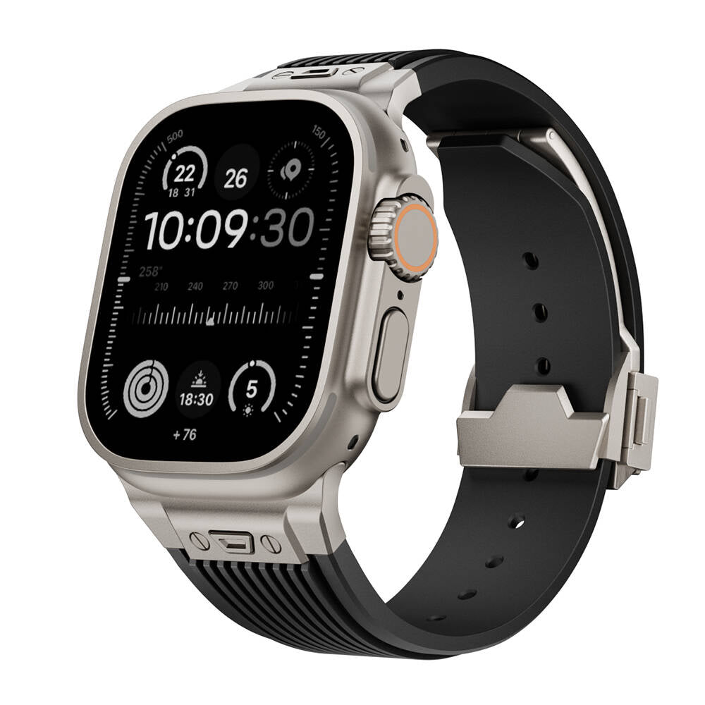 Apple Watch 42mm Zore KRD-113 Spor Görünümlü Silikon Kordon Turuncu