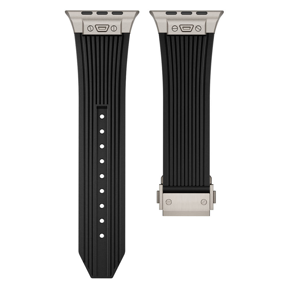 Apple Watch 42mm Zore KRD-113 Spor Görünümlü Silikon Kordon Turuncu