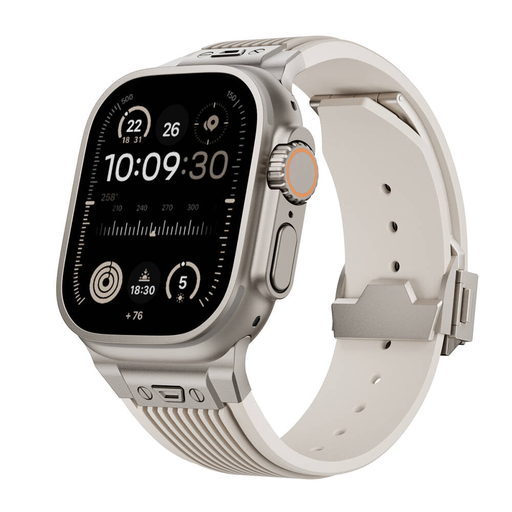Apple Watch 42mm Zore KRD-113 Spor Görünümlü Silikon Kordon Turuncu